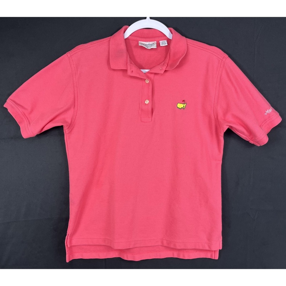 Vintage 90s Masters Collection Womens S Coral Pima Cotton Golf Polo Augusta Logo